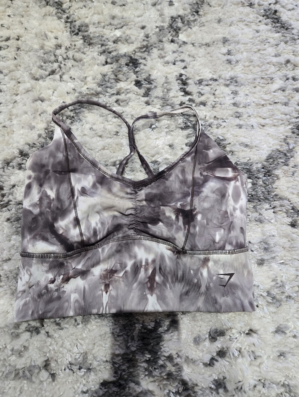 Gymshark Grey Tie-Dye Seamless Sports Bra Size SMALL
